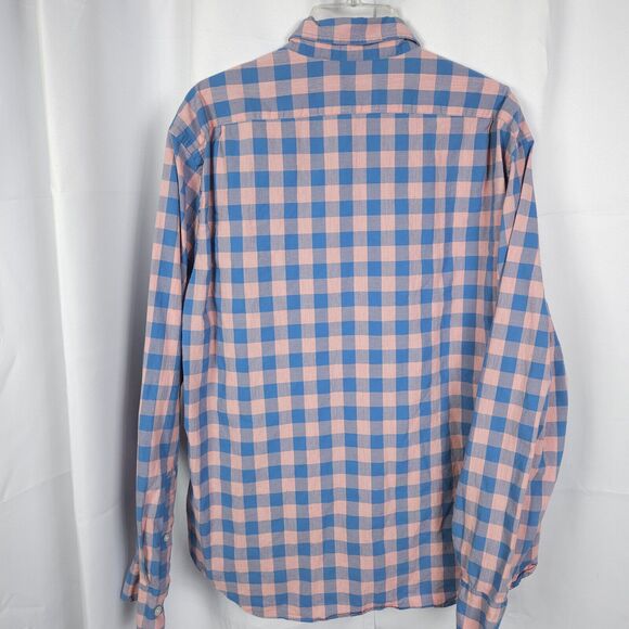 J Crew Men XL Pink Blue Plaid Flex Washed Long Sleeve Button Up Down Shirt - Picture 2 of 7